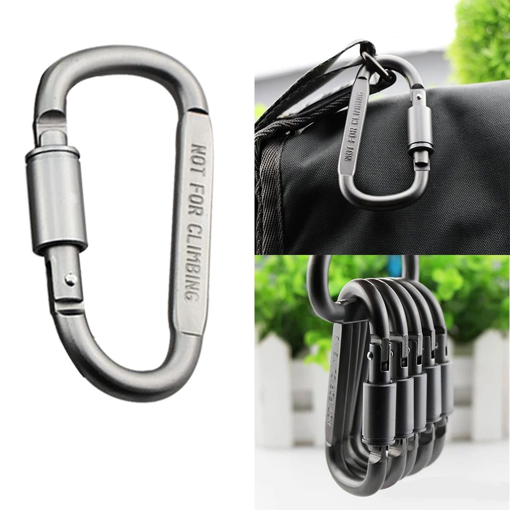 

Carabiner D Shape Carbiner Key Hooks Climbing Ascend Security Safety Master Lock Outdoor Protective Equipment Professional