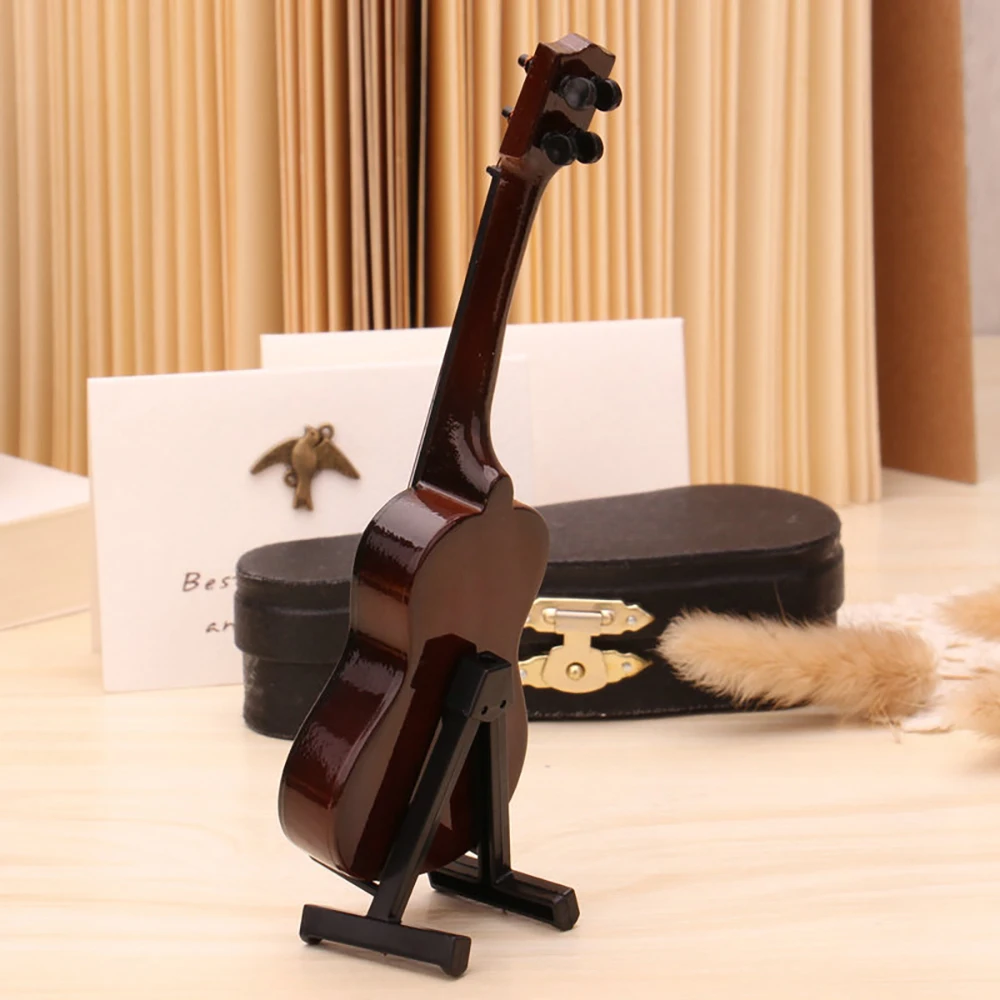 Miniatur Ukulele aus Holz Mini Musikinstrument