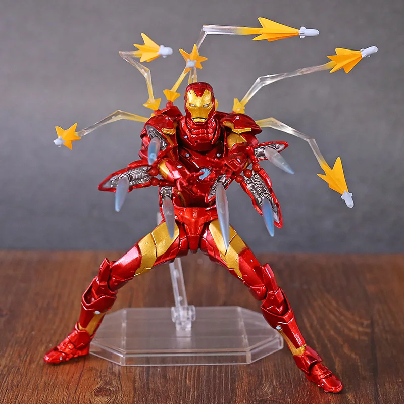リボルテック山口no 013アイアンマンmk37ブリーディングエッジアーマーver Pvcアクションフィギュア コレクタブルモデル Null Aliexpress