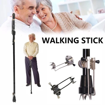 

Foldable LED Light Safety Walking Stick Adjustable Telescopic Elderly People Canes Walking Carbon Trekking Ski Telescopic Baton
