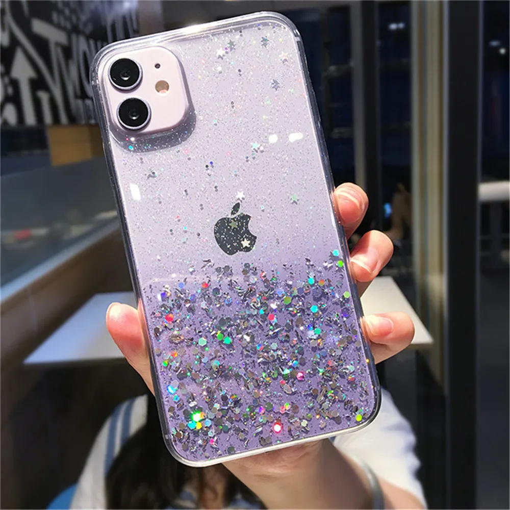 best case for iphone 13 pro max Luxury Gradient Sequins Clear Glitter Phone Case For iPhone 13 12 11 Pro Max X XR XS Max 7 8 Plus SE 22020 Soft TPU Back Cover 13 pro max case