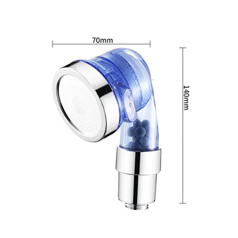 Короткая ручка 3 режима спа душевая головка для парикмахерской портативный водосберегающий фильтр высокого давления душевая головка для ванной комнаты - Цвет: blue