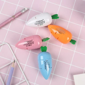 

4 Pcs/set Cute Candy Color Carrot Shape Pencil Sharpeners Pencil Cutter Promotional Gift Stationery School Office Supplies
