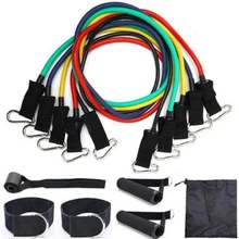 

Household Portable Rally Rope 11-Piece Pull Rope Resistance Band Set Multi-Function Resistance Band Set