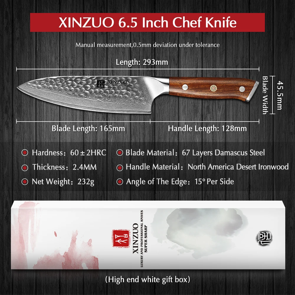XINZUO 6 5 "шеф повара ножи японский VG10 Дамасская сталь суши шеф кухонные резки