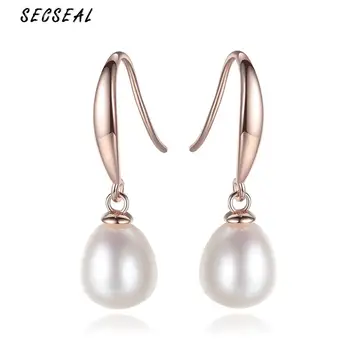 

New Fashion Classic Big Freshwater Pearl 100% 925 Sterling Silver Luxury Dropping Earring For Women Personalized Earring Jewelry