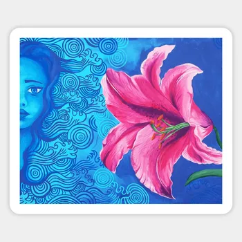

1PCs Cartoon Paper pink Lily Flower Stickers kids toys book Decorative sticker Car Guitar Refrigerator stickers