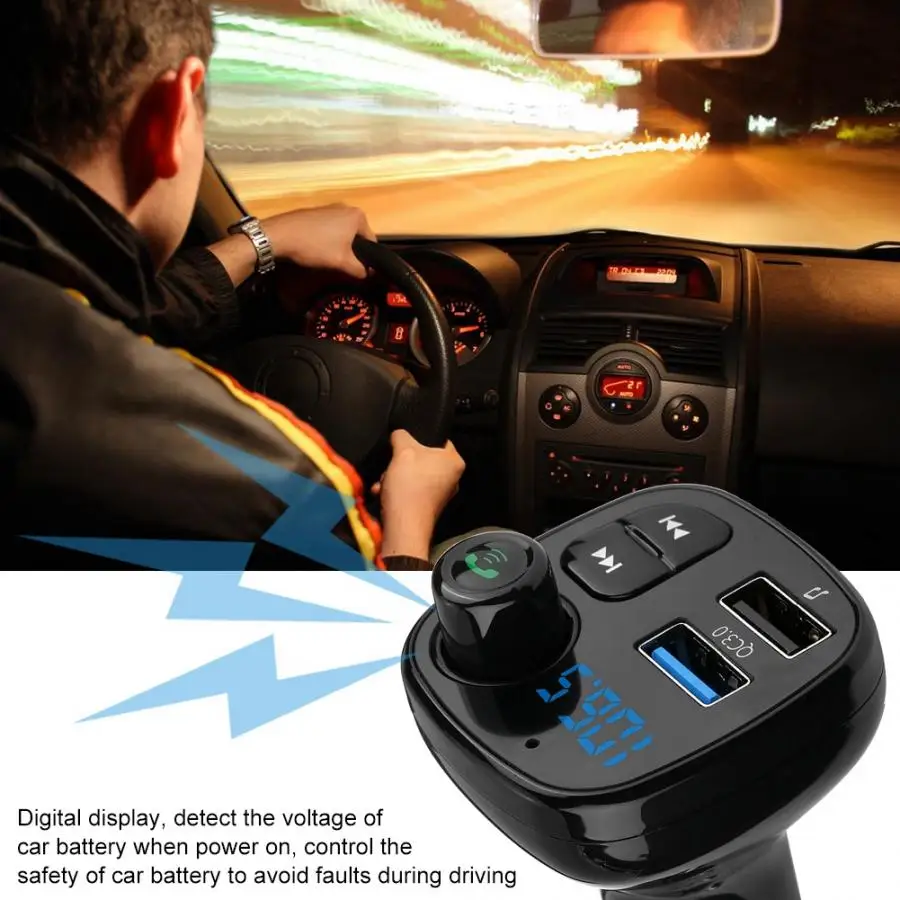 Автомобильный fm-передатчик двойной USB зарядное устройство BT Hands Free u-диск TF MP3-плеер прикуриватель автомобильные аксессуары