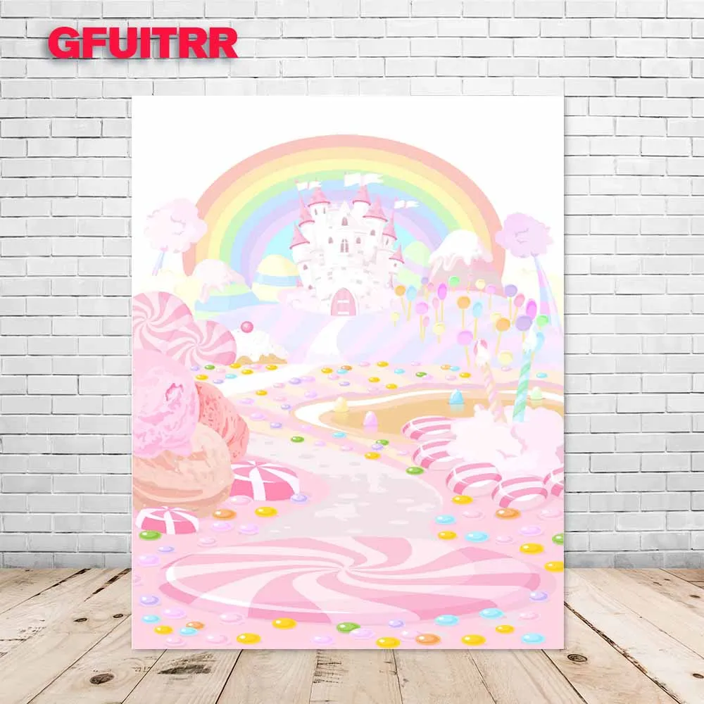 GFUITRR Candyland фотография фон для девочек милый День рождения ребенок душ конфеты