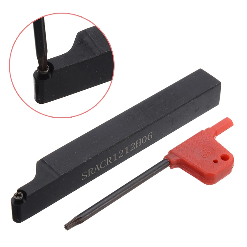 

1pc 12mmx100mm SRACR1212H06 Tool Holder Indexable Boring Bar + Wrench For Lathe Turning Tool