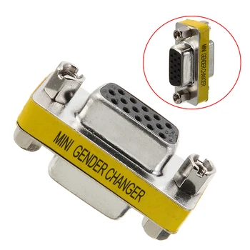 

Pohiks 1pc 15 Pin Female To 15 Female Mini Gender Changer Connectors Adapter VG SVGA Gender Changer HD 15 HD VGA SVGA