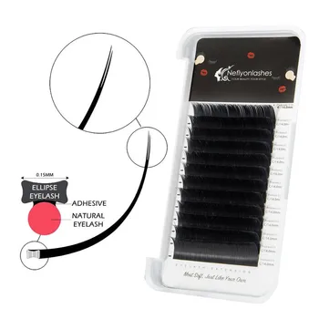 

Flat Eyelash Extension For Professionals Ellipse Flat Eyelashes With Split Tips Silk Mink Neflyonlashes Flat Lash C D Curl
