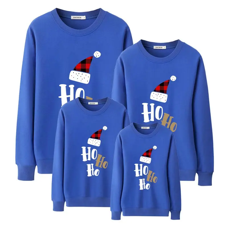 color 4 Hohoho/одинаковые Рождественские свитера для всей семьи с Санта-Клаусом; милый комплект с капюшоном для мамы и папы; зимняя одежда для мамы, папы, сына и дочки - Цвет: color 4