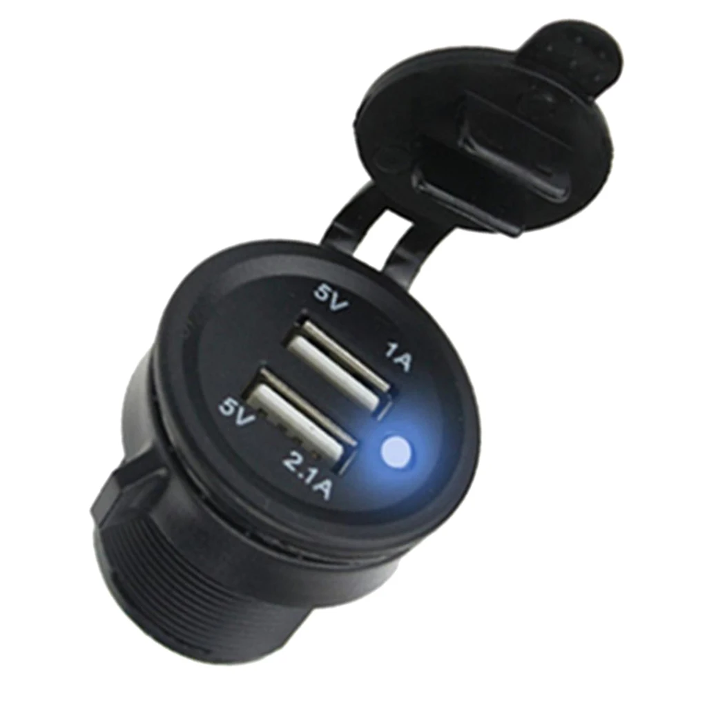 5V 3.1A двойной USB розетки для зарядного устройства W/Белый светодиодный DC 12V 24V