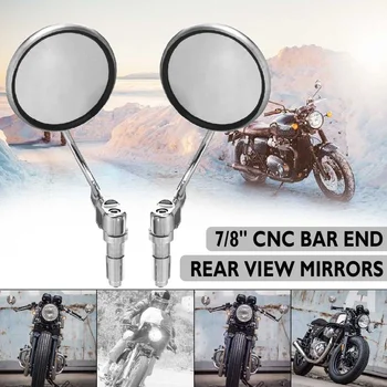 

2pcs 22mm Motorcycle Motorbike 7/8" CNC Bar End Rearview Mirrors Cafe Racer Bobber Custom Vintage Style Motor Accessories