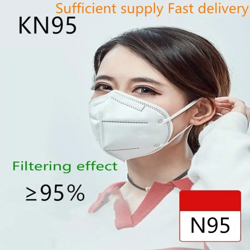 

10pcs Reusable KN95 N95 Mask Unvalved Face Mask Protection Face Mask Filterability Equivalent To FFP2 close to FFP3 mask