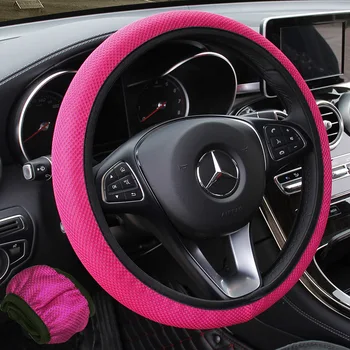 

Hot Sandwich Mesh Car Steering Wheel Cover without inner rubber Ring Four Season General Steering-Wheel Case Protector Non-Slip