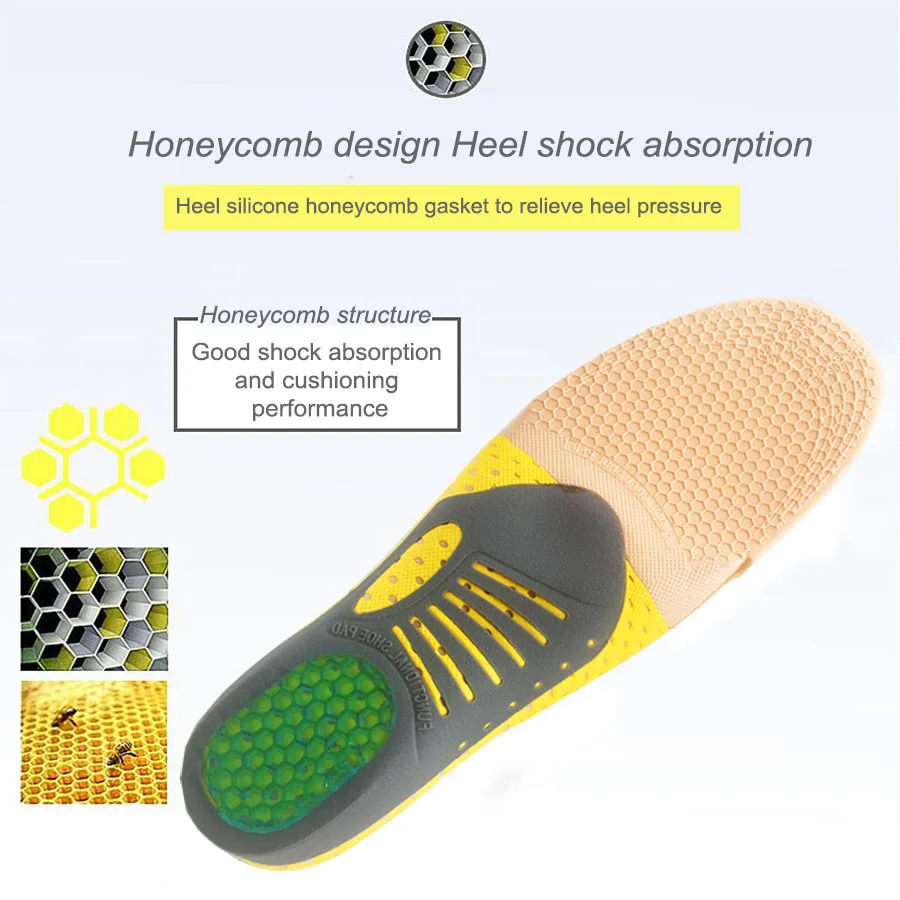 VAIPCOW PVC Orthopedic Insoles orthotics Insole for Flat Foot 3D Arch Support Health Sole Pad for plantar fasciitis Feet Care