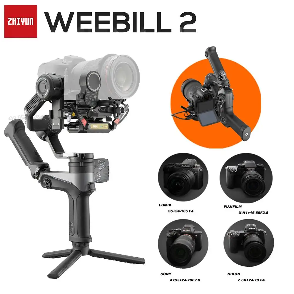 ZHIYUN Weebill 2 Camera Gimbal Stabilizer for DSLR Mirrorless Cameras Video Sony Nikon Canon Fuji Panasonic VS DJI | Электроника