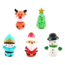 Mini poupées de noël pour enfants, 5 pièces, père noël, Elk, pingouin, bonhomme de neige, ours, marionnettes à doigts, cadeaux de noël