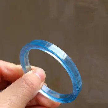

H304 Aquamarine Bangle Fine Jewelry Perimeter 52.5mm 100% Natural Aquamarine Female's Bangles for Women's Fine Bangles