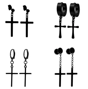 

GUN 8pcs(4 pair) New Fashion Fashion Women Drop Earrings Cross Upper Ear Cartilage Earring For Women Men Dangle Earring