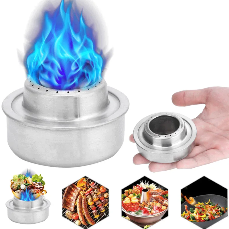 

Outdoor picnic stove liquid solid alcohol stainless steel Outdoor Camping Hiking portable camping small round alcohol stove