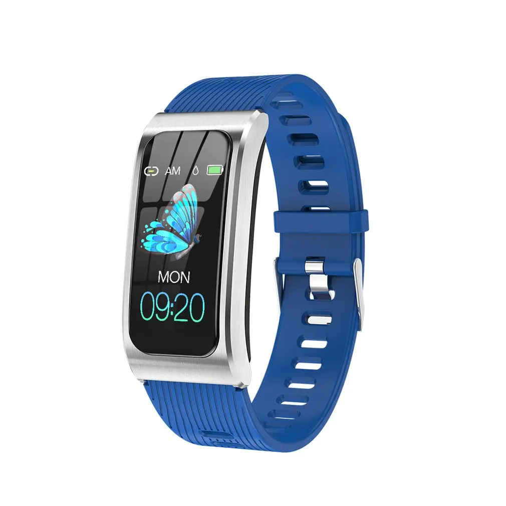 Ak12 умный Браслет цветной экран Ip67 водонепроницаемые женские часы Сфигмоманометр менструальный цикл монитор активности спортивный браслет - Цвет: Синий