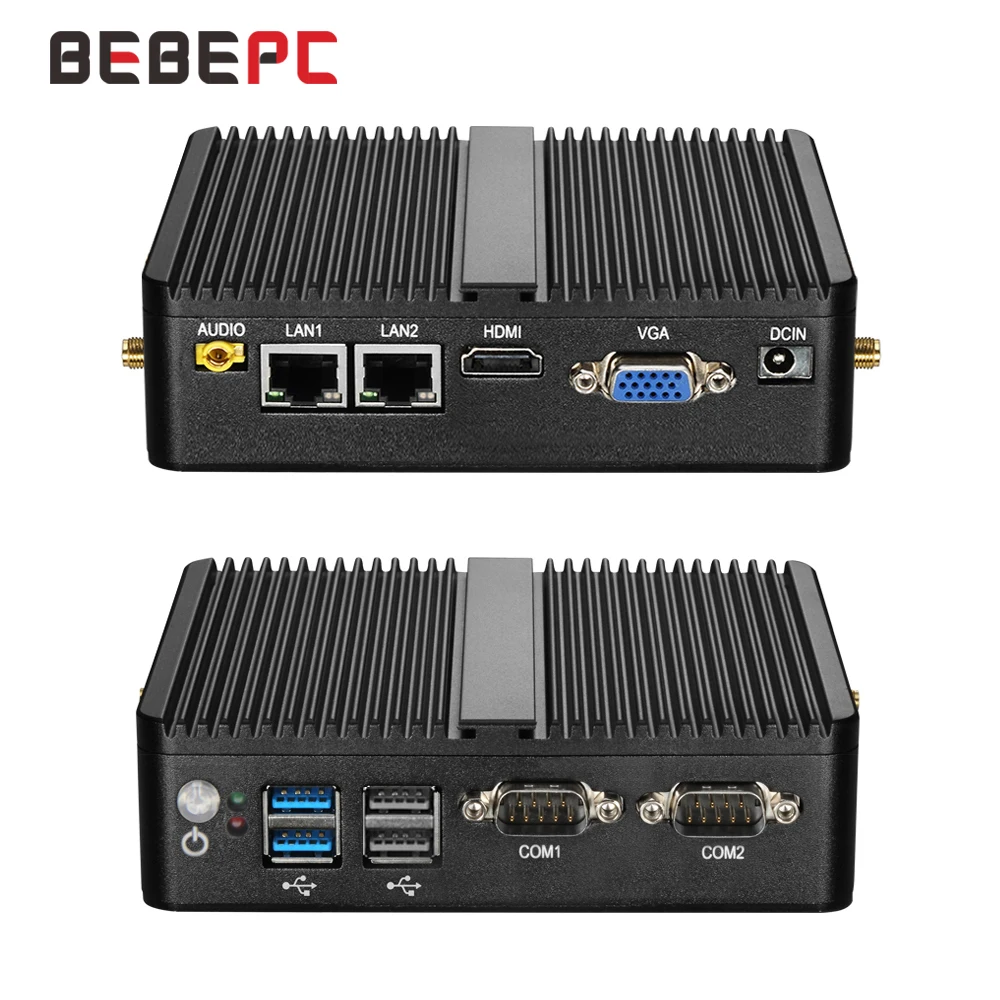 Мини ПК BEBEPC Celeron J4105 J1900 четыре ядра две LAN без вентилятора Windows 10 Wi Fi HDMI|pc j1900|j1900 quad