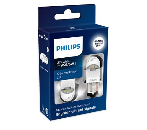  Lamp W21/5 W 12V-LED (W3x16q) 6000K 18/03W White-tremeUltinon LED Gen2 (PKG. 2 pcs) PHILIPS 11066XU - 10000007837881