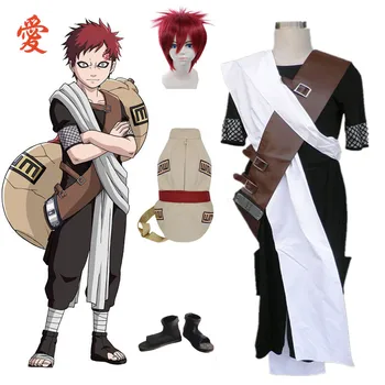 

High Quality Luxury Anime Product Top Selling NARUTO Anime Cosplay Sabaku No Gaara Costume wigs bag Halloween Costumes