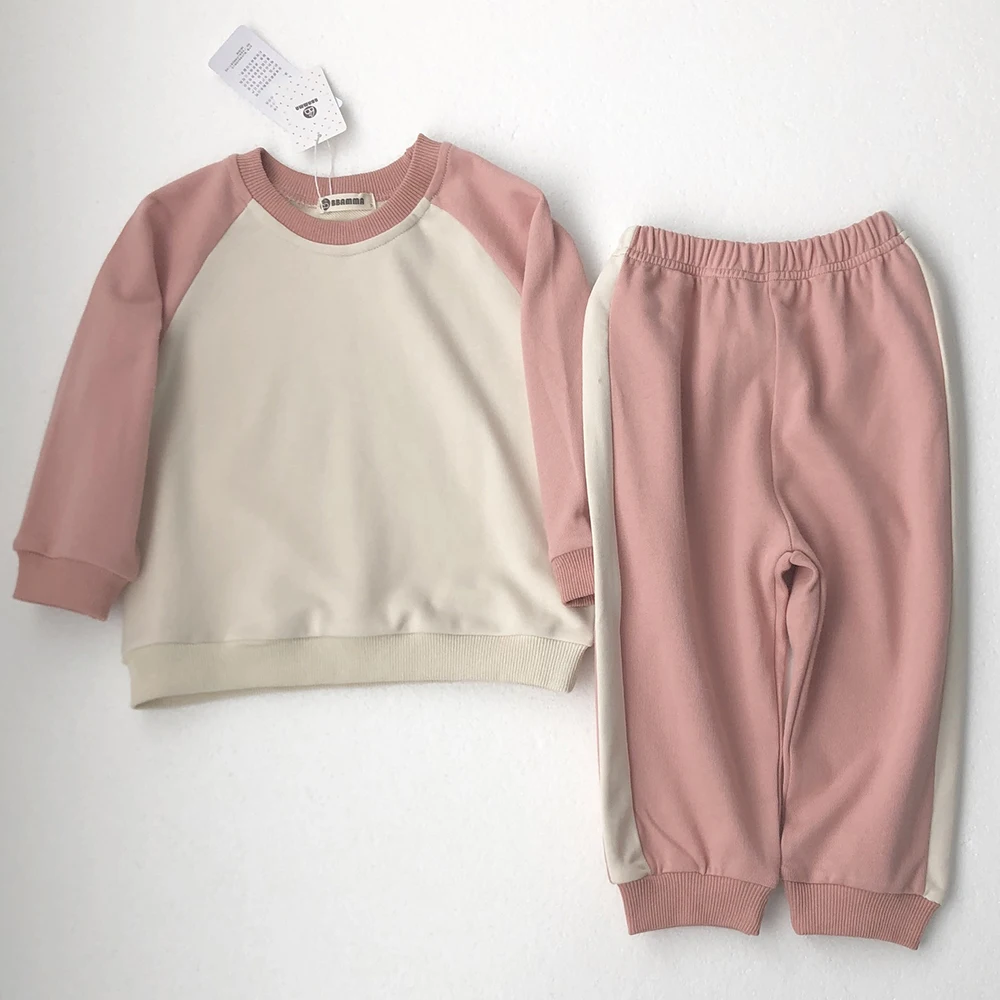 

Children's clothing baby boy clothes set suit for girls Girl clothes kids clothes Pure cotton fleece jumper two-piece Long slee