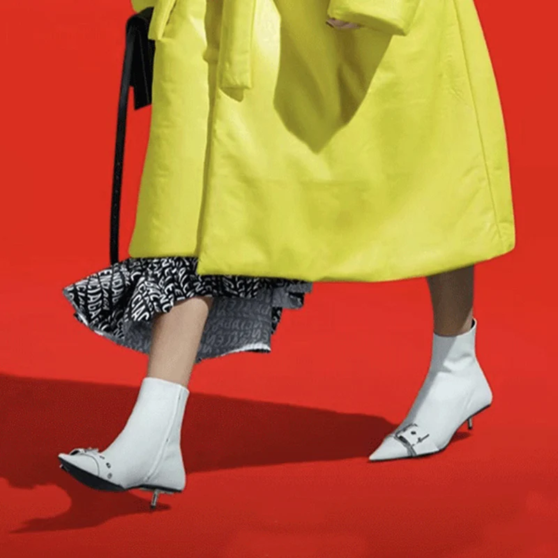 

2022 New Belt Buckle Ankle Boots Women Pointed Toe Stiletto High Heels Fashion Botines Mujer Winter Shoes Women Boots