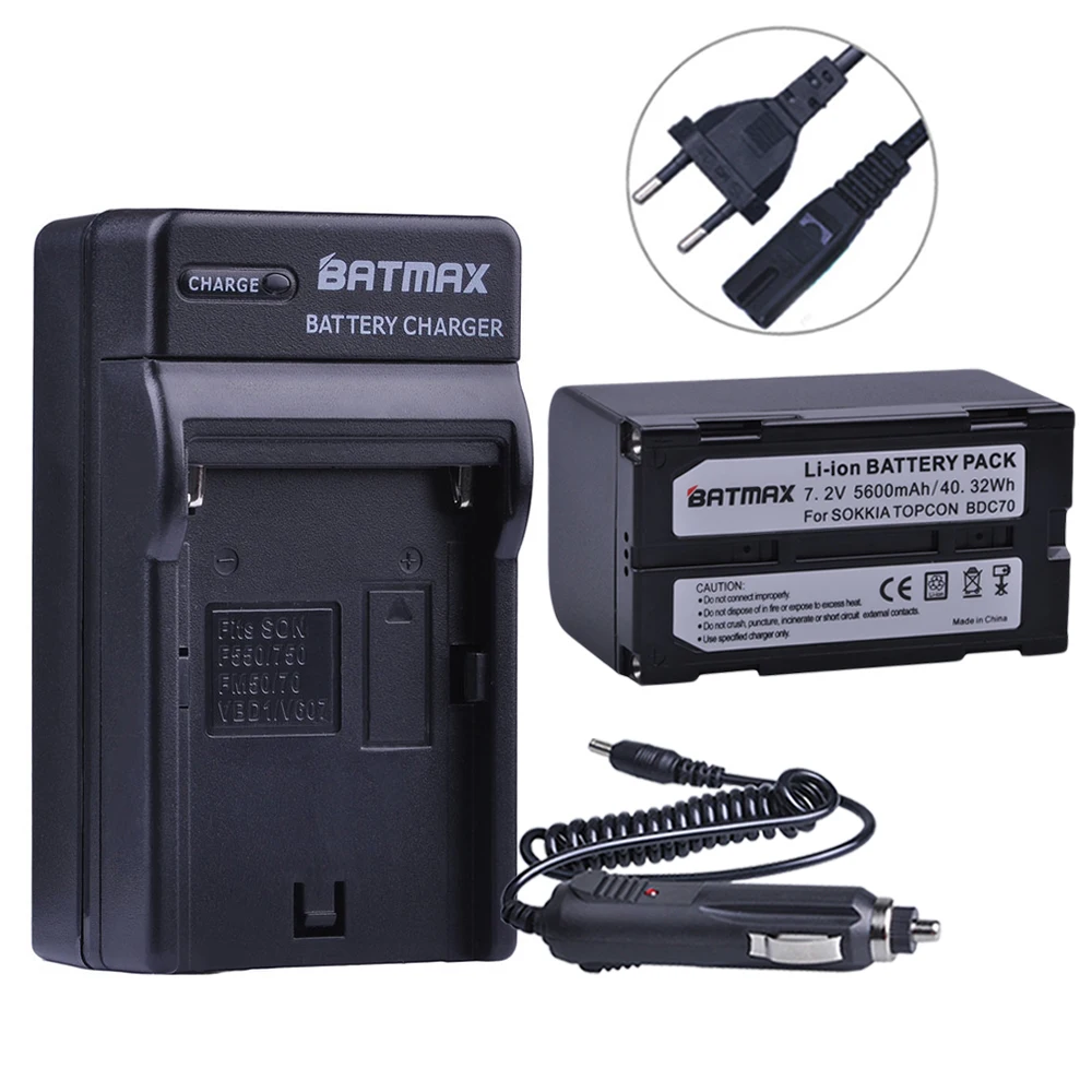 

Batmax 1Pc 5600mAh BDC70 Li-ion Battery+Wall Charger for sokkia CX FX total station for topcon ES OS total station