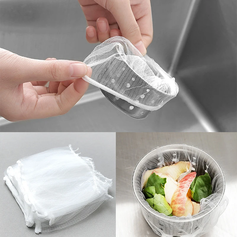 

30pcs/100pcs Filter Bag Sink Strainer Garbage Pouch Net Mesh Kitchen Anti Clogging Supplies(Sink Strainer is not included)