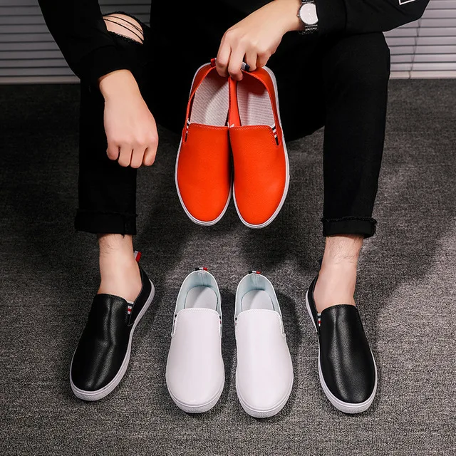 

2019 Spring New Style Men Casual Shoes White Korean-style Athletic Shoes Foot Covering Flat Shoes