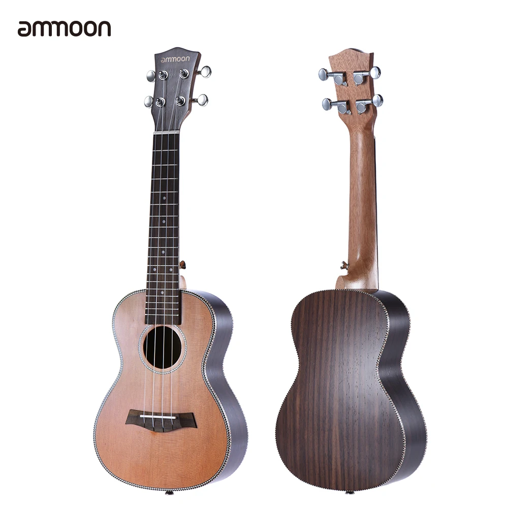 HOT ammoon 24" Korean Pine Acoustic Concert Ukulele Ukelele Uke Wooden 18 Frets 4 Strings Okoume Neck Rosewood Fretboard