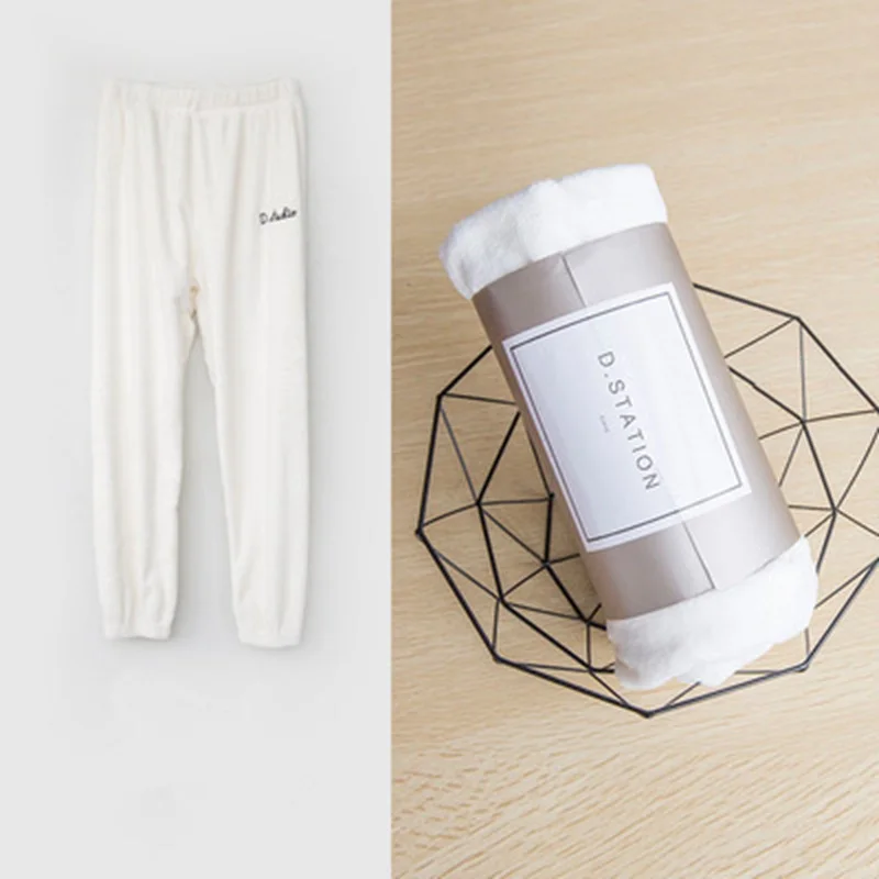 COOTELILI Teenager Girl Boy Winter Pants Fleece Thicken Warm Trousers Kids Boys Girls Home Pants Children Clothes Fashion (14)