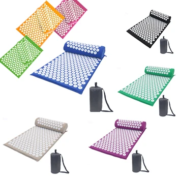 

Acupuncture Yoga Mat Massager Cushion Pillow Massage Mat with Neck Needles On The Head Foot Massager Pad Relieve Back Pain
