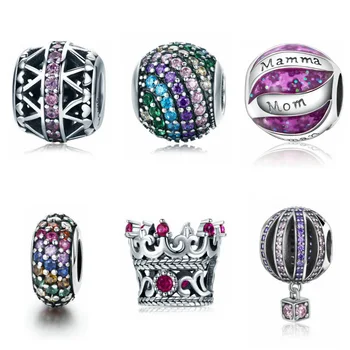 

Purple Life wholesale Diy 925 sterling silver original spacer beads natural stone for jewelry making Fit charm pandora bracelet