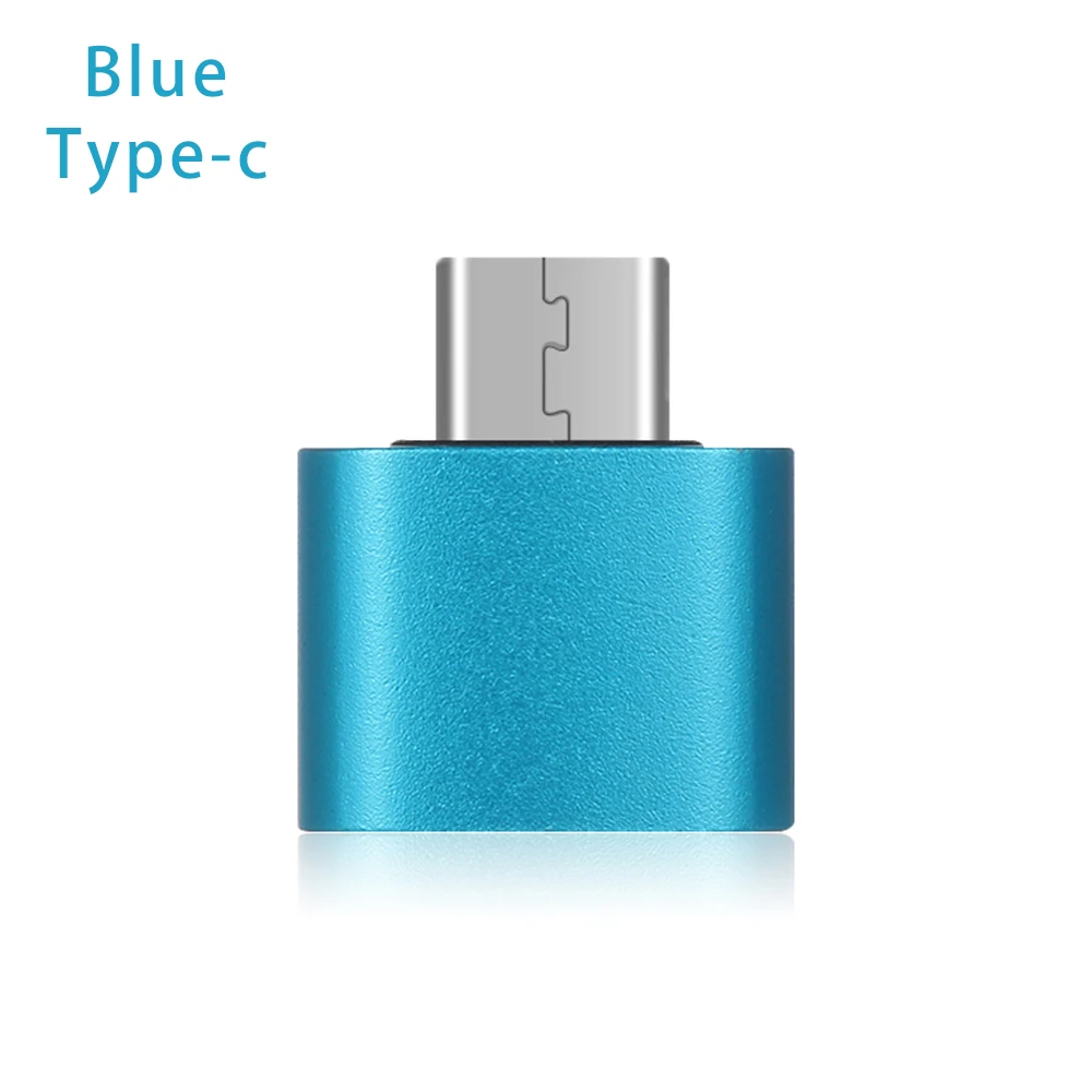 Blue 1 шт. USB-C 3,1 type C к USB 3,0 OTG металлический цветной конвертер адаптер «Папа-мама» для Android аксессуары для смартфонов - Цвет: Blue