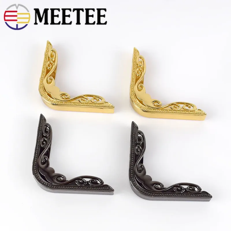 Meetee 4/10 шт. 48 мм уголок с винтовым зажимом для сумки из натуральной кожи для защиты кромок металлические пряжки-Крючки декоративная фурнитура Аксессуары BF162