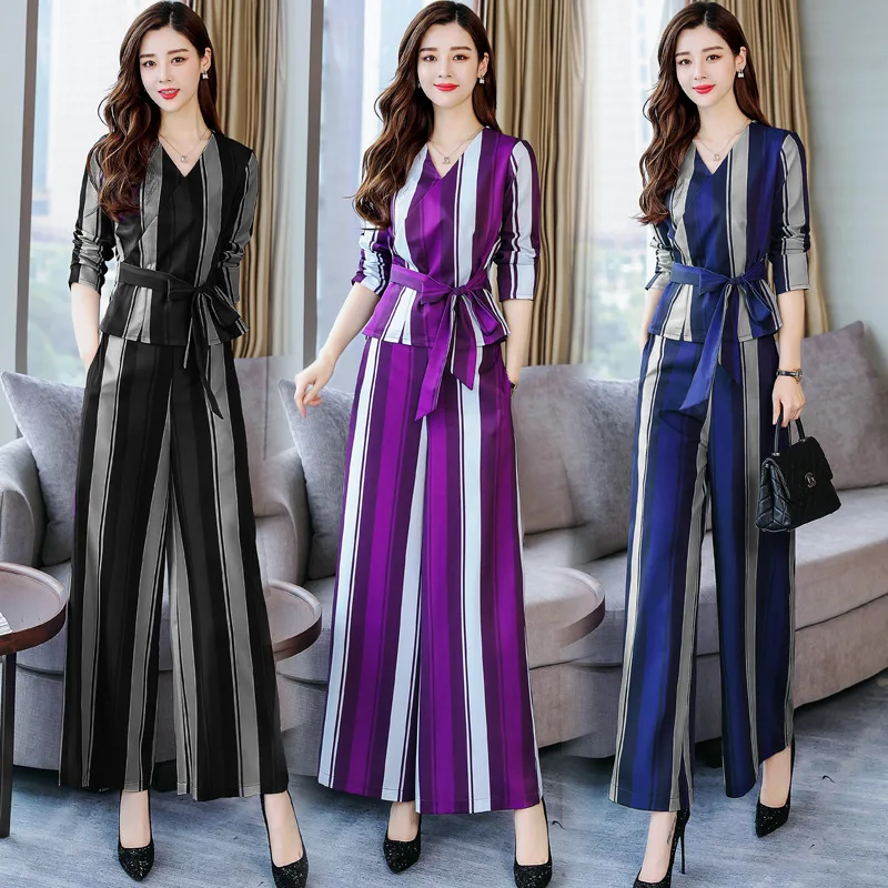 

Loose Pants Two-Piece Women's Spring And Autumn Korean-style Elegant Royal Sister 2019 New Style Spring Clothing Goddess-Style S