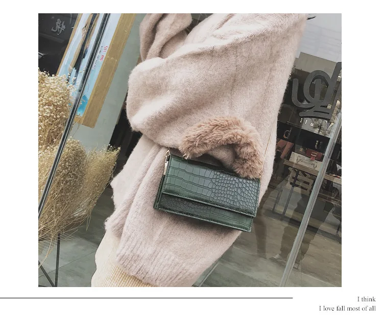 

Stereoscopic stone magnetic buckle small square bag plush portable single shoulder oblique span women's bag