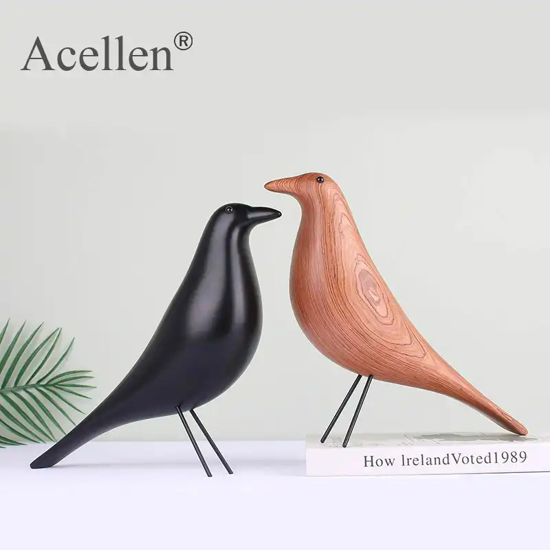 Nordic House Bird Figurine Wooden Peace Pigeon Sculptures Home Decor Modern Wood Craft Living Room Decoration Accessories Aliexpress