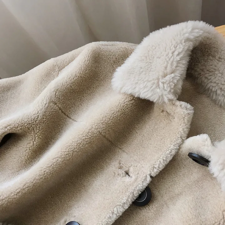 Короткое пальто из натурального меха Женская осенне-зимняя куртка шерстяная куртка с мехом корейские шубы Veste Fourrure Femme KJ3175