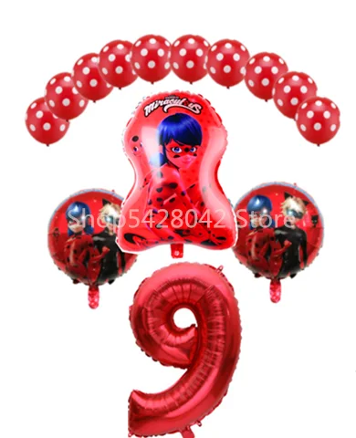 14PCS 14 шт./лот Божья коровка Фольга воздушные шары День рождения украшения божья коровка гелиевый Майларовый и 32 Inch0 1 2 3 4 5 6 7 8 9 шара с цифрой - Цвет: 14PCS
