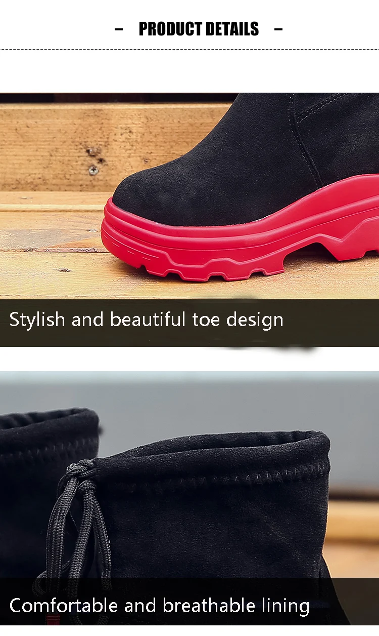 Moipheng/новые женские ботинки; коллекция года; пикантная обувь с красной подошвой; женские ботильоны из флока на шнуровке, визуально увеличивающие рост; botas Zapatos De Mujer