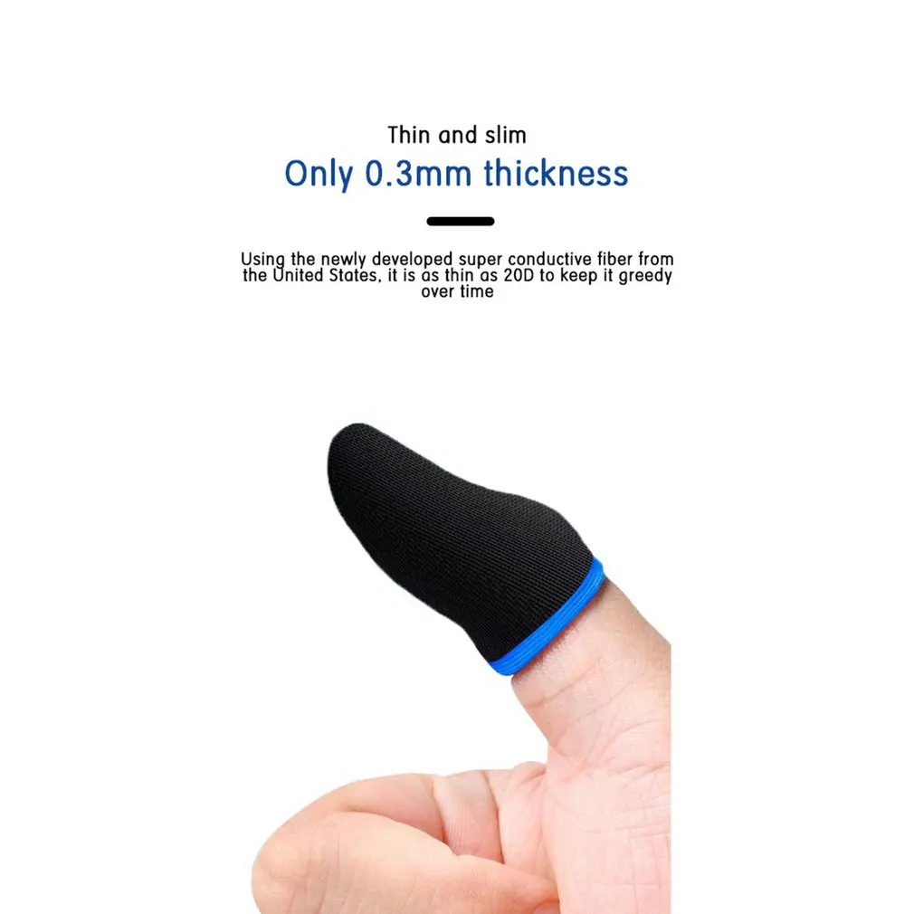 

2pcs Gaming Finger Sleeve Mobile Screen Game Controller Sweatproof Gloves PUBG COD Assist Artifact Anti-slip Finger Cots