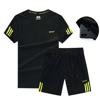 

Summer Men'S Shorts Casual Stripe Suits 2 Pcs T-Shirt Short Tracksuit Set Sportswear Men Clothing Man Sets Pants Male Sweatshirt